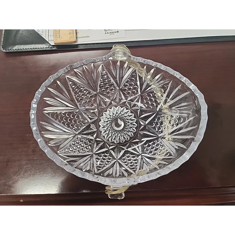 MIKASA Clear Glass Crystal Removable Mini Handle Basket Dish TENDER ROSE - Japan